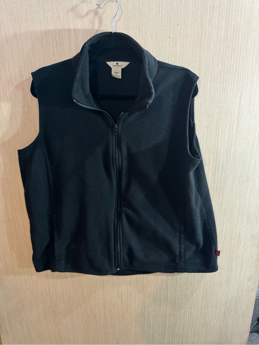 Women’s Woolrich Cotton Black Full-Zip Fleece Vest Size XL